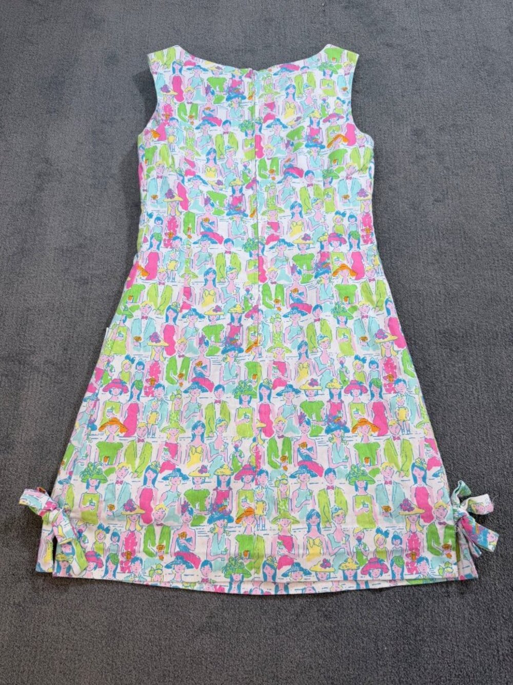 Lilly Pulitzer Jubilee 50th Anniversary Novelty Party Print Shift Dress Bows 0